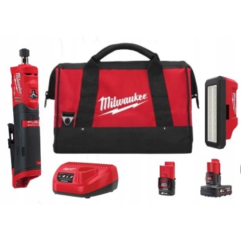 MILWAUKEE SZLIFIERKA PROSTA M12 FDGS-422B + M12 PAL LAMPA