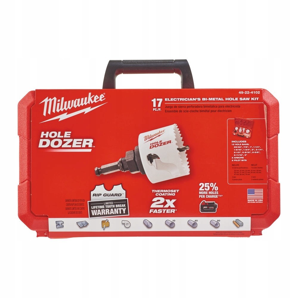 Milwaukee ZESTAW OTWORNIC PIŁ WALCOWYCH 17PC